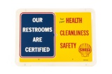 Shell Certified Restrooms Tin Sign