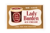 Lady Borden Ice Cream Tin Flange Sign