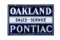 Oakland Pontiac Sales Service Porcelain Sign