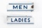 Men & Ladies Rest Room Porcelain Flange Signs