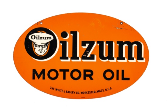 Oilzum Motor Oil Tin Hanging Sign