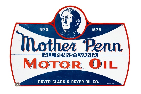 Mother Penn Motor Oil Porcelain Sign