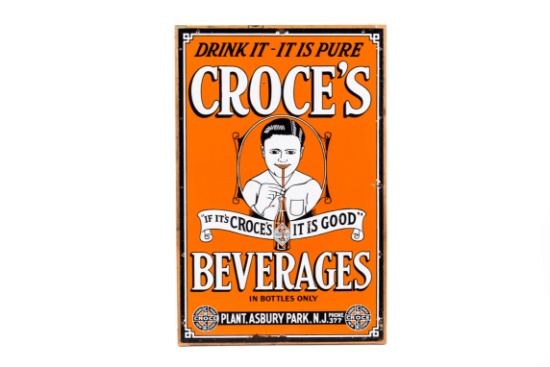 Rare Croce's Beverages Porcelain Sign