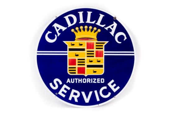 Cadillac Authorized Service Porcelain Sign