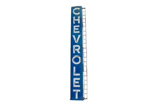 Chevrolet Vertical Porcelain Neon Dealership Sign