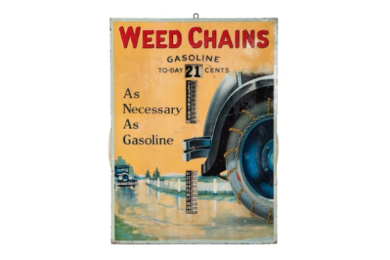 Weed Chains Gasoline Pricer Tin Sign