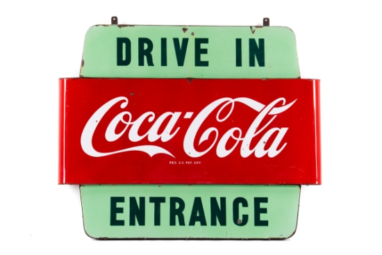 Coca-Cola Drive In Entrance Porcelain Sign