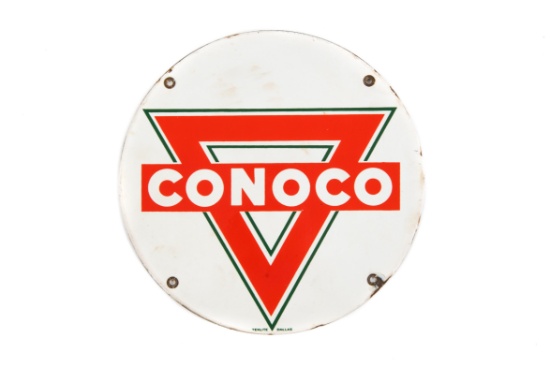 Conoco Porcelain Truck Door Sign