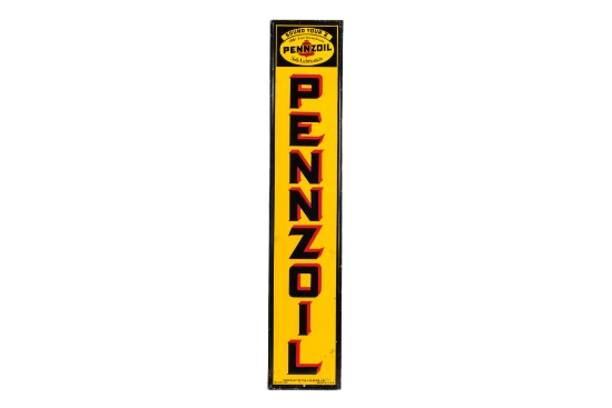 Pennzoil Vertical Tin Sign