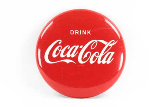 Drink Coca-Cola Tin Button Sign
