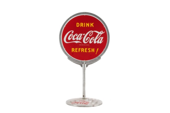 Drink Coca-Cola Refresh Porcelain Curb Sign