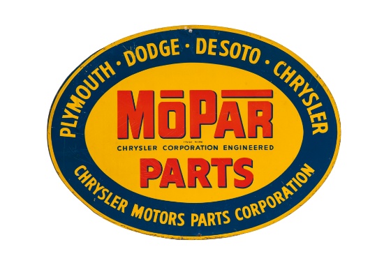 Mopar Parts Oval Tin Sign