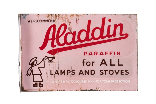 Aladdin Lamps And Stoves Porcelain Flange Sign
