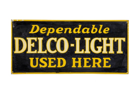 Dependable Delco-Light Used Here Tin Sign