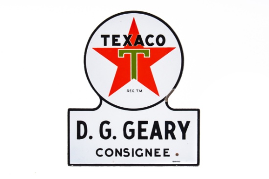 Texaco D.G. Geary Consignee Porcelain Sign