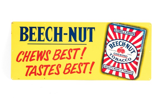Beech-Nut Chews Best! Tastes Best! Tin Sign NOS