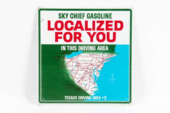 Texaco Localized Driving Area #2 Tin Rack Sign
