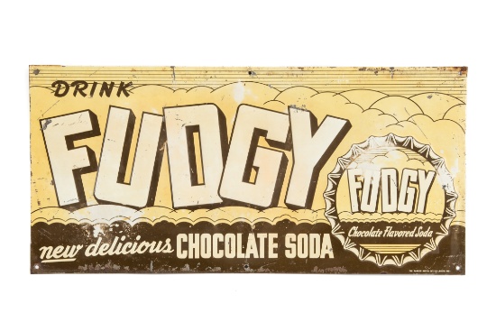 Fudgy Chocolate Soda Tin Sign