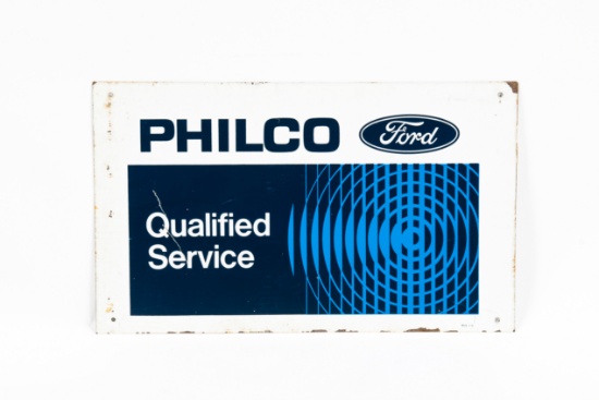 Philco Ford Qualified Service Tin Sign