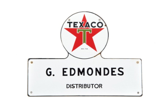 Texaco G. Edmondes Porcelain Keyhole Sign