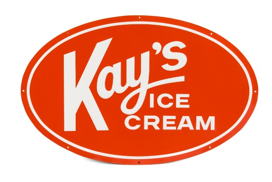 Kay's Ice Cream Oval Tin Sign