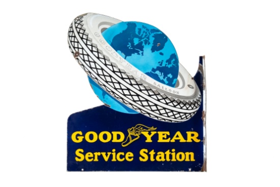 Good Year Service Station Porcelain Flange Sign