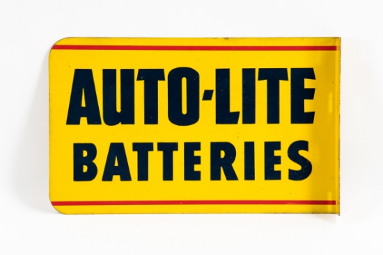 Auto-Lite Batteries Tin Flange Sign