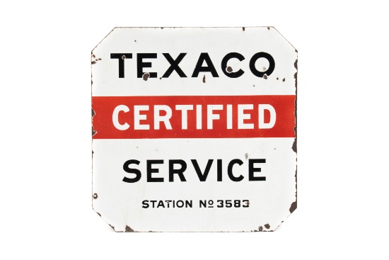 Texaco Certified Station No. 3583 Porcelain Sign