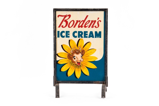 Borden's Ice Cream Tin Curb Sign