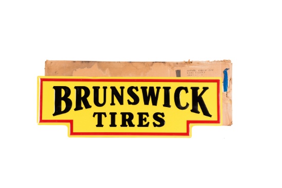 Brunswick Tires Horizontal Tin Sign NOS