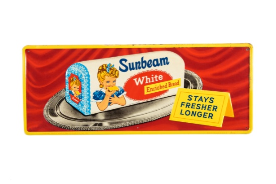 Sunbeam Bread Stays Fresher Longer Tin Sign