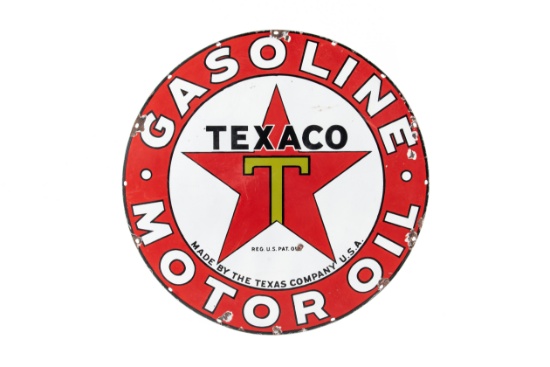 Texaco Gasoline Motor Oil Porcelain Sign