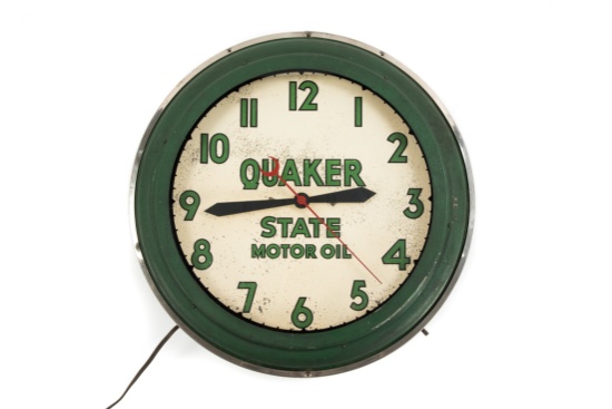 Quaker State Motor Oil Neon Clock