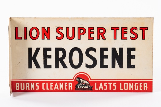 Lion Super Test Kerosene Tin Flange Sign