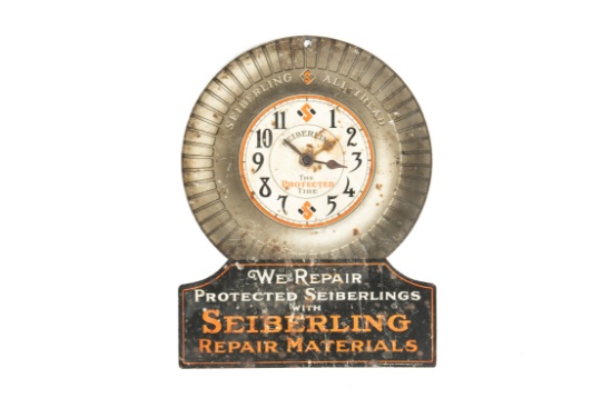 Seiberling Tires Repair Materials Tin Time Sign