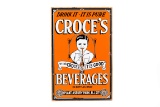 Rare Croce's Beverages Porcelain Sign