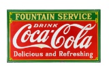 Drink Coca-Cola Fountain Service Porcelain Sign