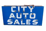 City Auto Sales Porcelain Neon Dealership Sign