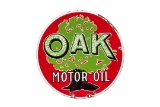 Oak Motor Oil Porcelain Curb Sign