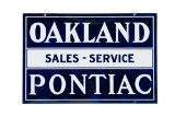 Oakland Pontiac Sales Service Porcelain Sign