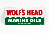 Wolf's head Marine Oils Tin Sign