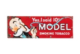 Model Smoking Tobacco Horizontal Porcelain Sign