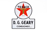 Texaco D.G. Geary Consignee Porcelain Sign