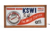 KSWI 1560 The Music Station Lighted Barometer Sign