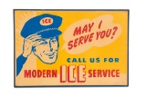 Western Ice Service Framed Cardboard Sign