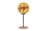 Pennzoil Safe Lubrication Porcelain Curb Sign