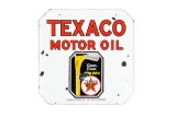 Texaco Motor Oil Porcelain Curb Sign