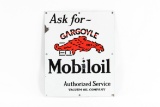 Ask For Mobiloil Gargoyle Porcelain Cabinet Sign