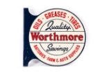 Worthmore Oil Greases Tires Tin Flange Sign