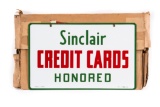 NOS Sinclair Credit Cards Porcelain Sign